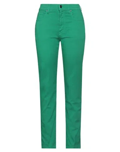 Jacob Cohёn Woman Jeans Green Size 30 Cotton, Elastomultiester, Elastane, Polyester