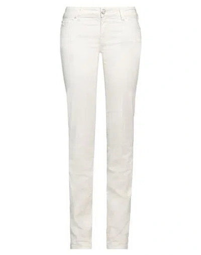 JACOB COHЁN JACOB COHЁN WOMAN JEANS IVORY SIZE 29 COTTON, ELASTANE