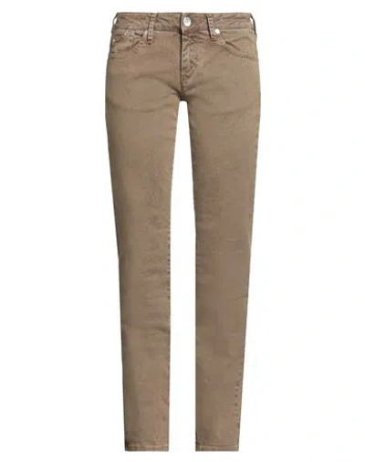 Jacob Cohёn Woman Jeans Military Green Size 28 Cotton, Lycra In Brown