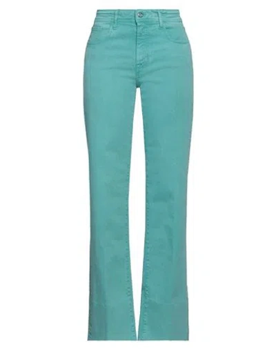 Jacob Cohёn Woman Jeans Turquoise Size 25 Cotton, Elastomultiester, Elastane, Polyester In Blue