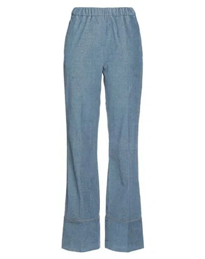 Jacob Cohёn Woman Pants Blue Size 12 Cotton, Wool, Viscose