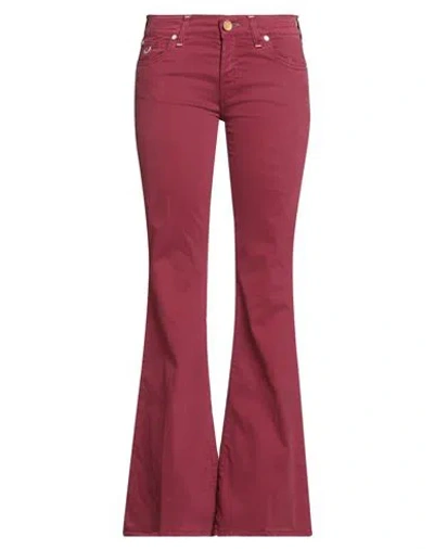 Jacob Cohёn Woman Pants Burgundy Size 28 Cotton, Elastane