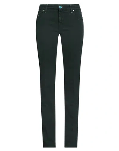 Jacob Cohёn Woman Pants Dark Green Size 30 Cotton, Elastane