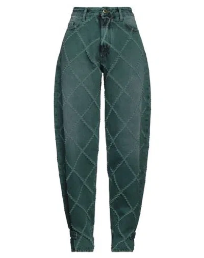 Jacob Cohёn Woman Pants Dark Green Size 31 Cotton, Polyester