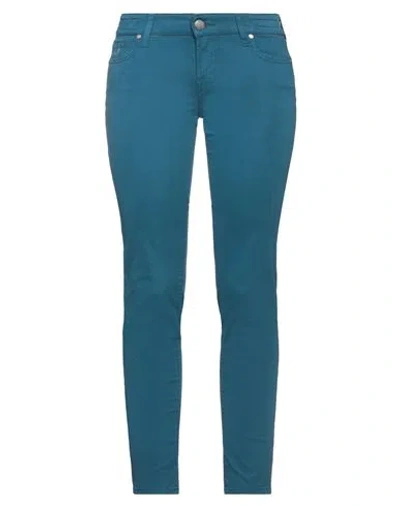 Jacob Cohёn Woman Pants Deep Teal Size 28 Cotton, Viscose, Polyester, Elastane In Green