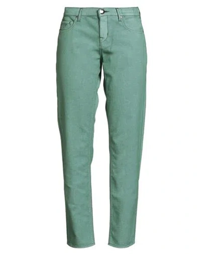 Jacob Cohёn Woman Pants Green Size 27 Cotton, Resin, Elastane In Multi