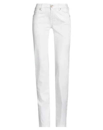 JACOB COHЁN JACOB COHЁN WOMAN PANTS IVORY SIZE 26 COTTON, ELASTANE