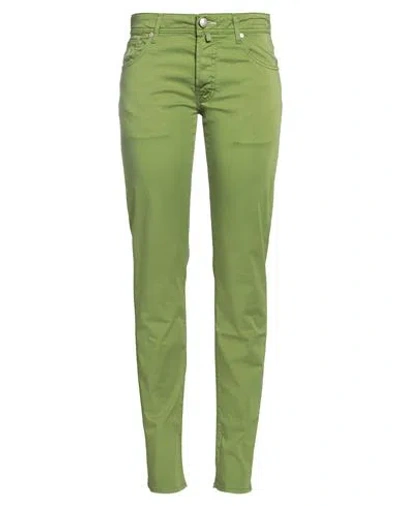 Jacob Cohёn Woman Pants Military Green Size 30 Cotton, Elastane