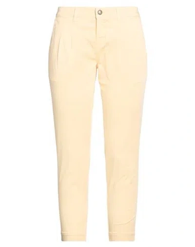 Jacob Cohёn Woman Pants Pastel Yellow Size 32 Cotton, Elastane In Brown