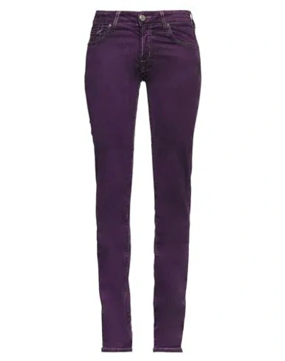 Jacob Cohёn Woman Pants Purple Size 26 Cotton, Elastane