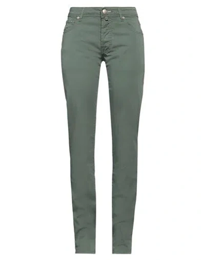 Jacob Cohёn Woman Pants Sage Green Size 29 Cotton, Elastane In Sage Green