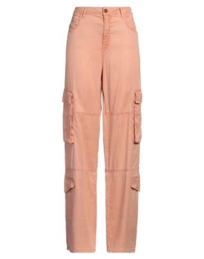 Jacob Cohёn Woman Pants Salmon Pink Size 31 Linen, Lyocell, Elastane, Polycotton