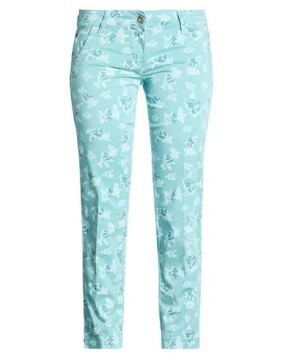 Jacob Cohёn Woman Pants Sky Blue Size 27 Cotton, Elastane In Green