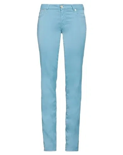 Jacob Cohёn Woman Pants Sky Blue Size 31 Viscose, Cotton, Elastane