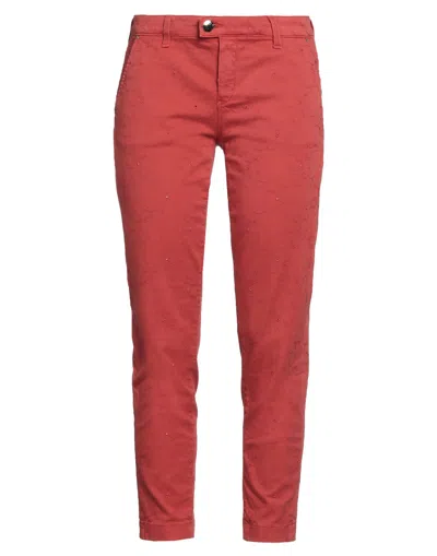 Jacob Cohёn Woman Pants Tomato Red Size 25 Cotton, Elastane