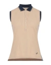 Jacob Cohёn Woman Polo Shirt Beige Size Xs Cotton, Elastane