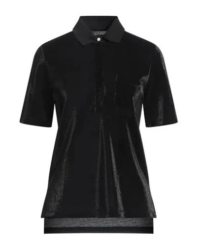 Jacob Cohёn Woman Polo Shirt Black Size S Cotton, Polyester