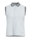 Jacob Cohёn Woman Polo Shirt Light Grey Size L Cotton, Elastane In Gray