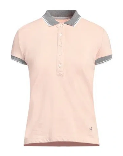 Jacob Cohёn Woman Polo Shirt Light Pink Size L Cotton, Elastane