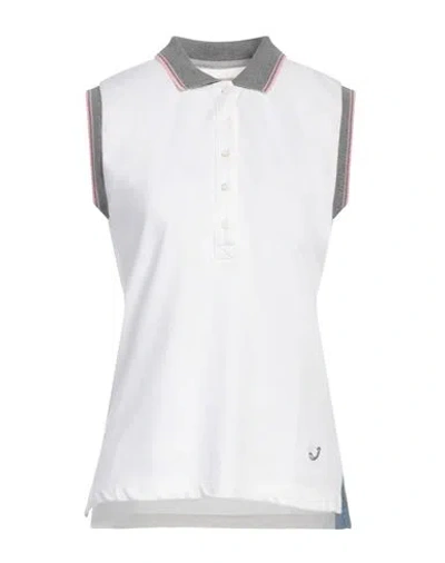 Jacob Cohёn Woman Polo Shirt White Size L Cotton, Elastane