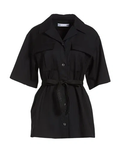 Jacob Cohёn Woman Shirt Black Size 4 Virgin Wool, Cotton, Elastane