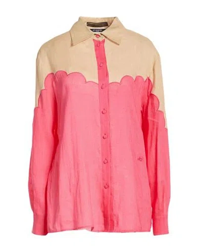 Jacob Cohёn Woman Shirt Coral Size 2 Linen In Multi