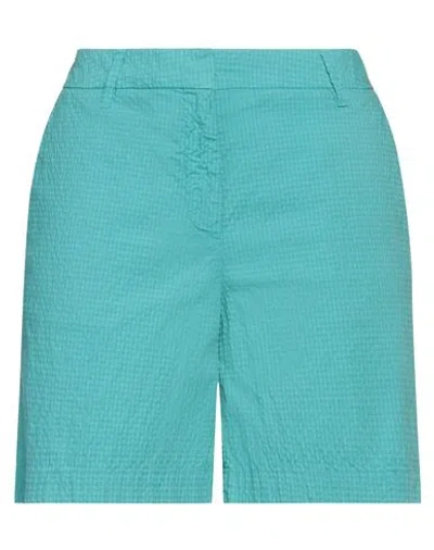 Jacob Cohёn Woman Shorts & Bermuda Shorts Green Size 12 Cotton, Polyester, Elastane In Blue