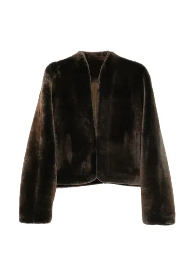 Jacob Lee Shearling Jacket In Brown