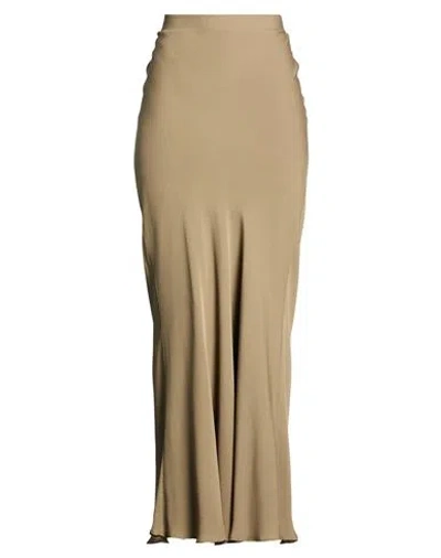 Jacob Lee Woman Maxi Skirt Khaki Size 6 Silk In Beige