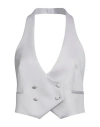 Jacob Lee Woman Tailored Vest Light Grey Size 2 Virgin Wool, Polyamide, Elastane In Grey