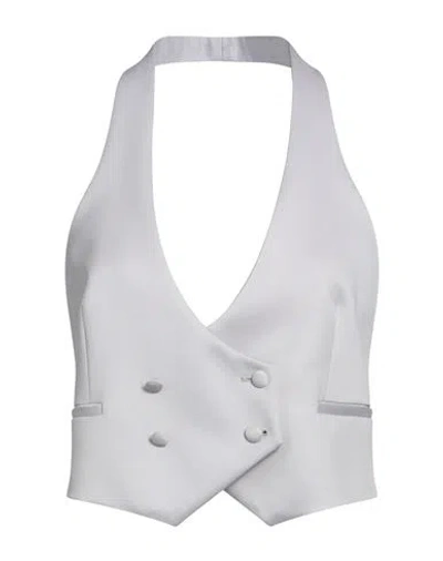 JACOB LEE JACOB LEE WOMAN TAILORED VEST LIGHT GREY SIZE 2 VIRGIN WOOL, POLYAMIDE, ELASTANE