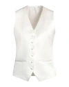 Jacob Lee Woman Tailored Vest Black Size 4 Silk In White