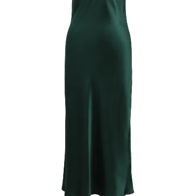 Jacoba Jane Classic Silk Satin Slip Dress In Green