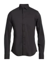 Jacopo C. Man Shirt Black Size 17 ½ Cotton, Polyamide, Elastane In Black