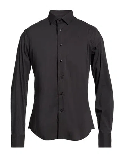 Jacopo C. Man Shirt Black Size 17 ½ Cotton, Polyamide, Elastane