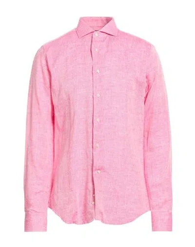 Jacopo C. Man Shirt Pink Size 17 Linen