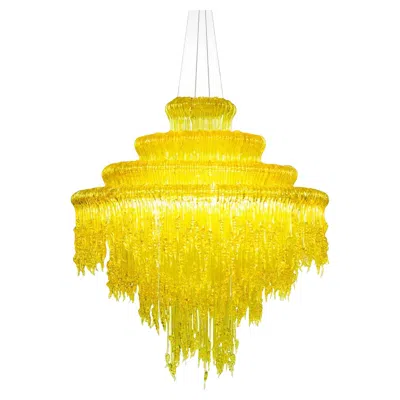 Pre-owned Jacopo Foggini Contemporary  Mod Sneeze B Yellow Methacrylate Italian Chandelier