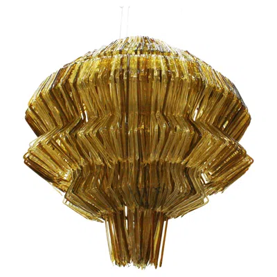 Pre-owned Jacopo Foggini Contemporary  Pendant Gold And Brown Polycarbonate Italian Lamp