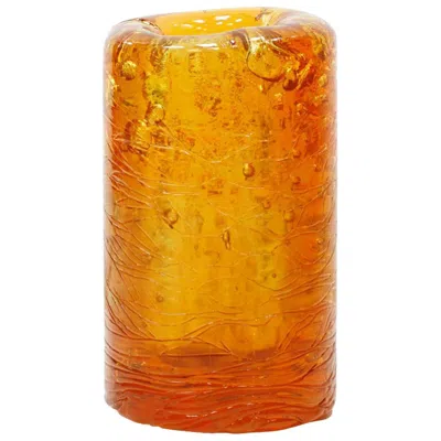 Pre-owned Jacopo Foggini Italian Contemporary Unique Vase Made Of Colored Methacrylate By  In Orange
