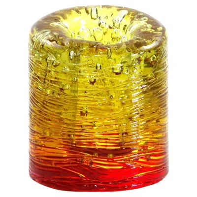 Pre-owned Jacopo Foggini Jungle Contemporary Vase, Small Bicolor Gold And Red By