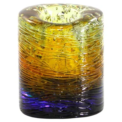 Pre-owned Jacopo Foggini Jungle Contemporary Vase, Small Bicolor Gold And Violet By  In Purple