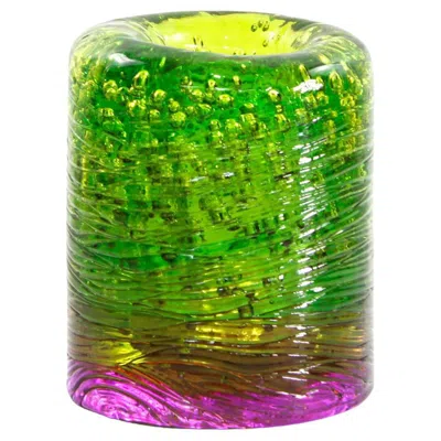 Pre-owned Jacopo Foggini Jungle Contemporary Vase, Small Bicolor Lime Green And Violet By  In Purple