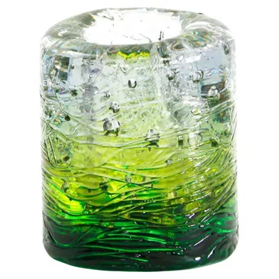 Pre-owned Jacopo Foggini Jungle Contemporary Vase, Small Bicolor Transparent And Green By