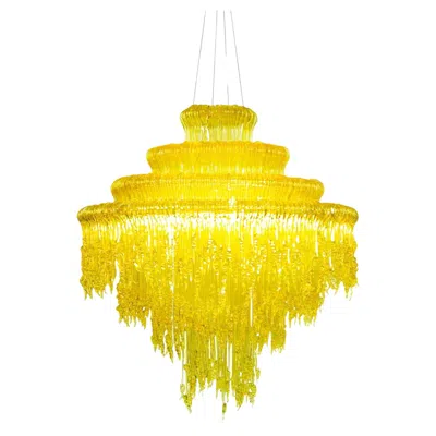 Pre-owned Jacopo Foggini Sneeze Chandelier Mod. B Gold In Transparent