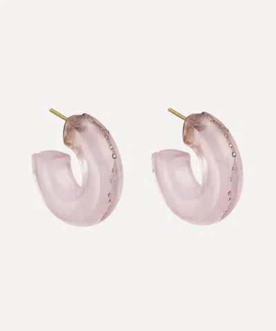Jacqueline Cullen Rose Quartz Aurora Hoop Earrings In Pink