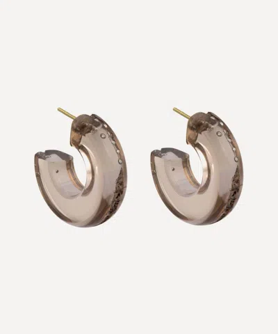 Jacqueline Cullen Smokey Quartz Aurora Hoop Earrings In Black