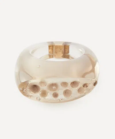 Jacqueline Cullen Smokey Quartz Diamond Signet Ring In Brown