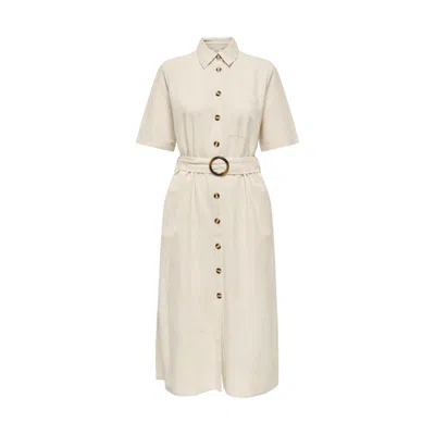 Jacqueline De Yong Beige Cotton Long Dress