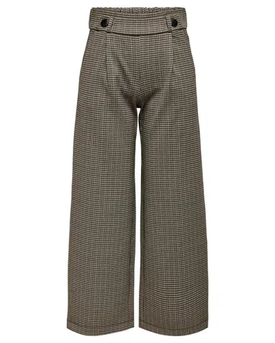Jacqueline De Yong Beige Elastane Casual Pants In Gray
