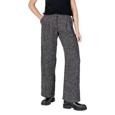 Jacqueline De Yong Black Polyester Flared Pants In Gray